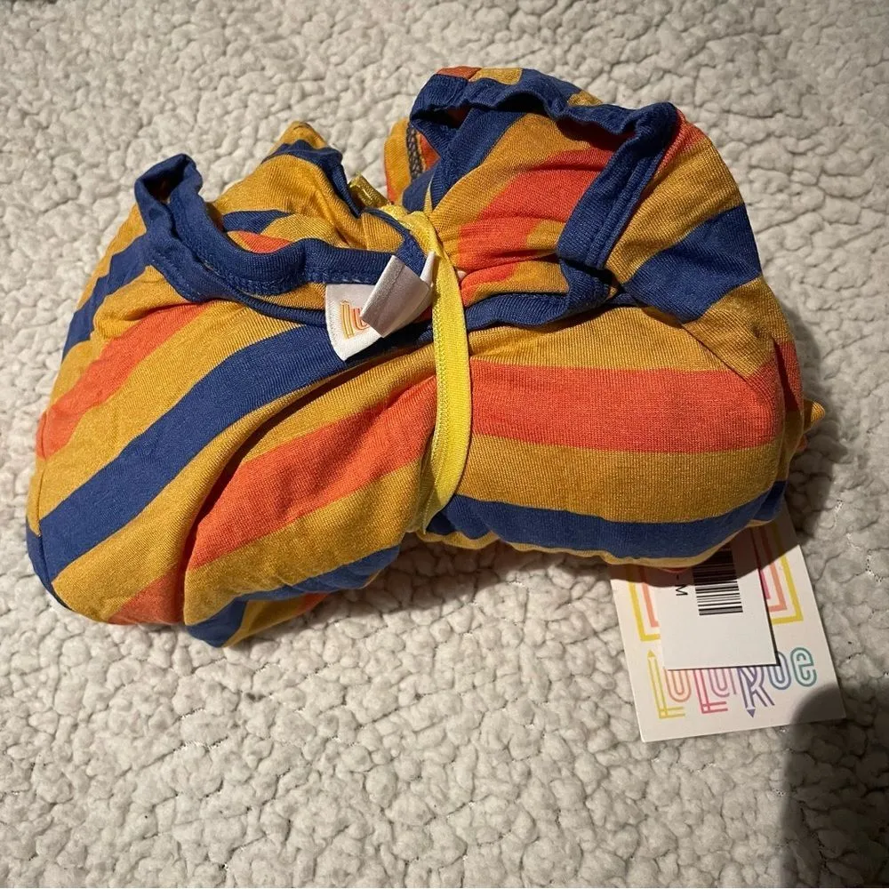 LuLaRoe Oranges and Blue Carly Dress Midi/Maxi Dress Size M NWT - Image 2