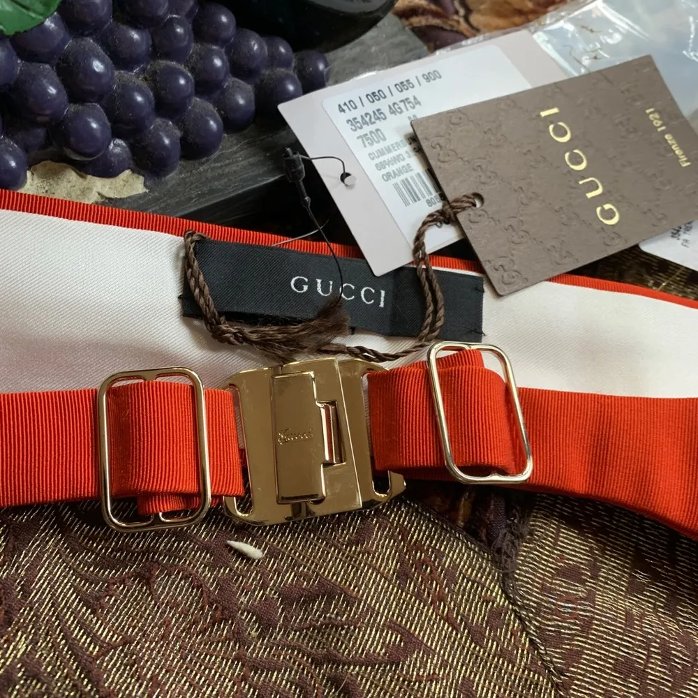 SALE🔥Authentic GUCCI wool/Silk stretchable tuxedo cummerbund buckle belt - Image 3