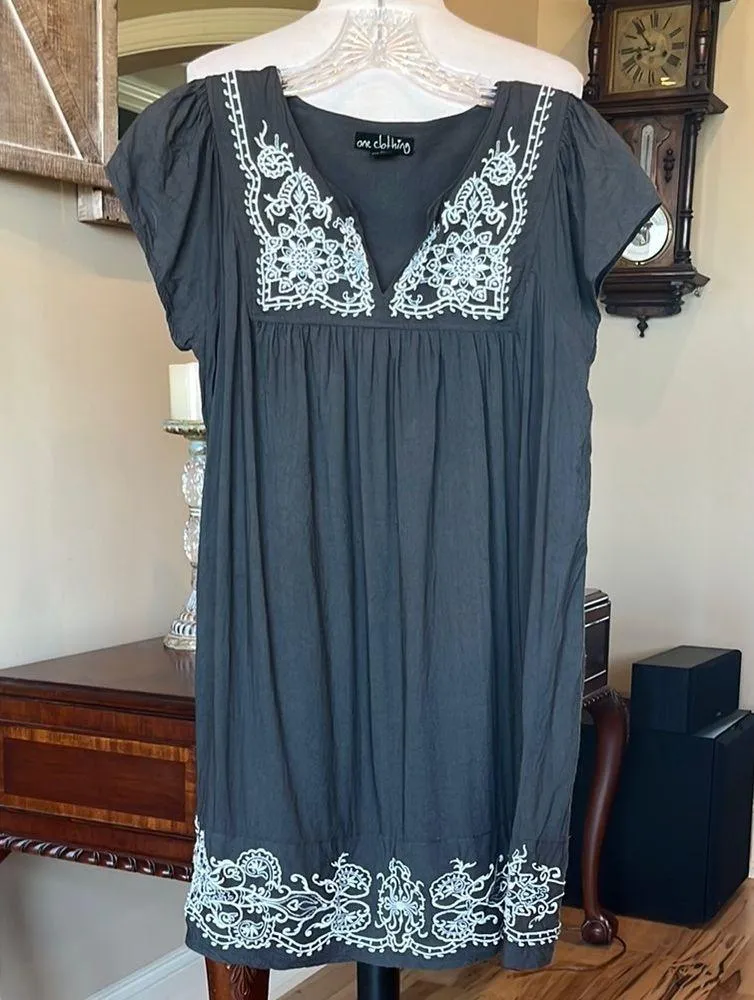 One Clothing Gray Flutter Sleeve Mini Dress - Image 4