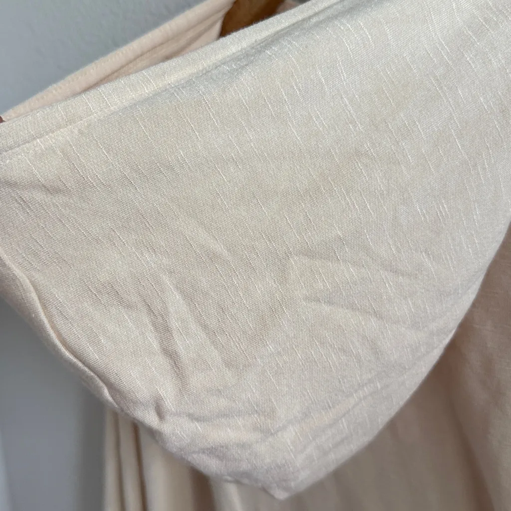 Fabletics Go-To Hoodie Cream Cowl Neck Hooded Sweatshirt XS - Image 5