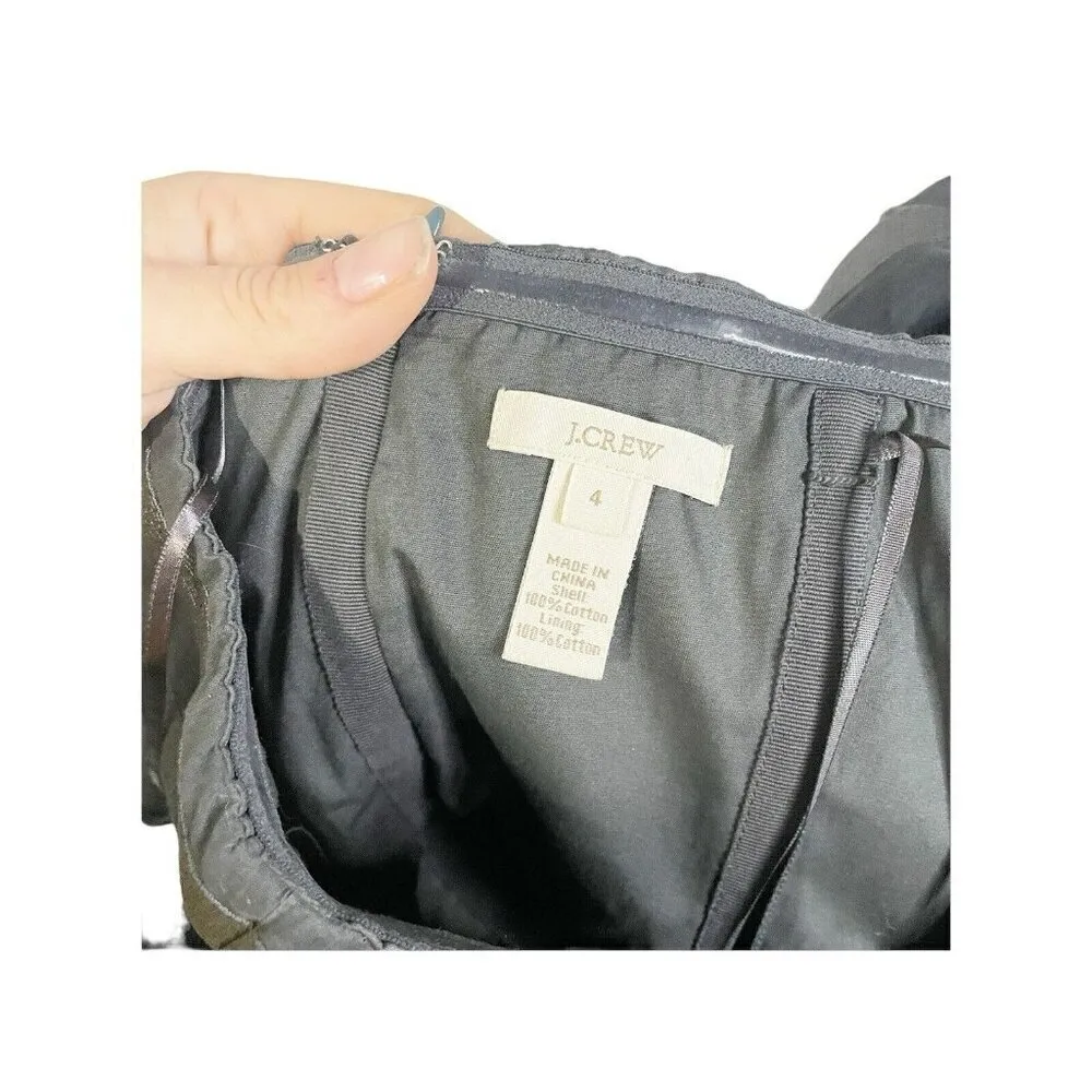 J Crew Dress 4 Gray Ginny Rugby Strapless Lined Stripe Elegant A-line Summer - Image 6