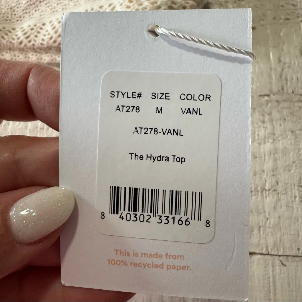 Andie Swim the Hydra Bikini Top NWT size Medium Vanilla Crochet‎ Ruffle Lace - Image 6