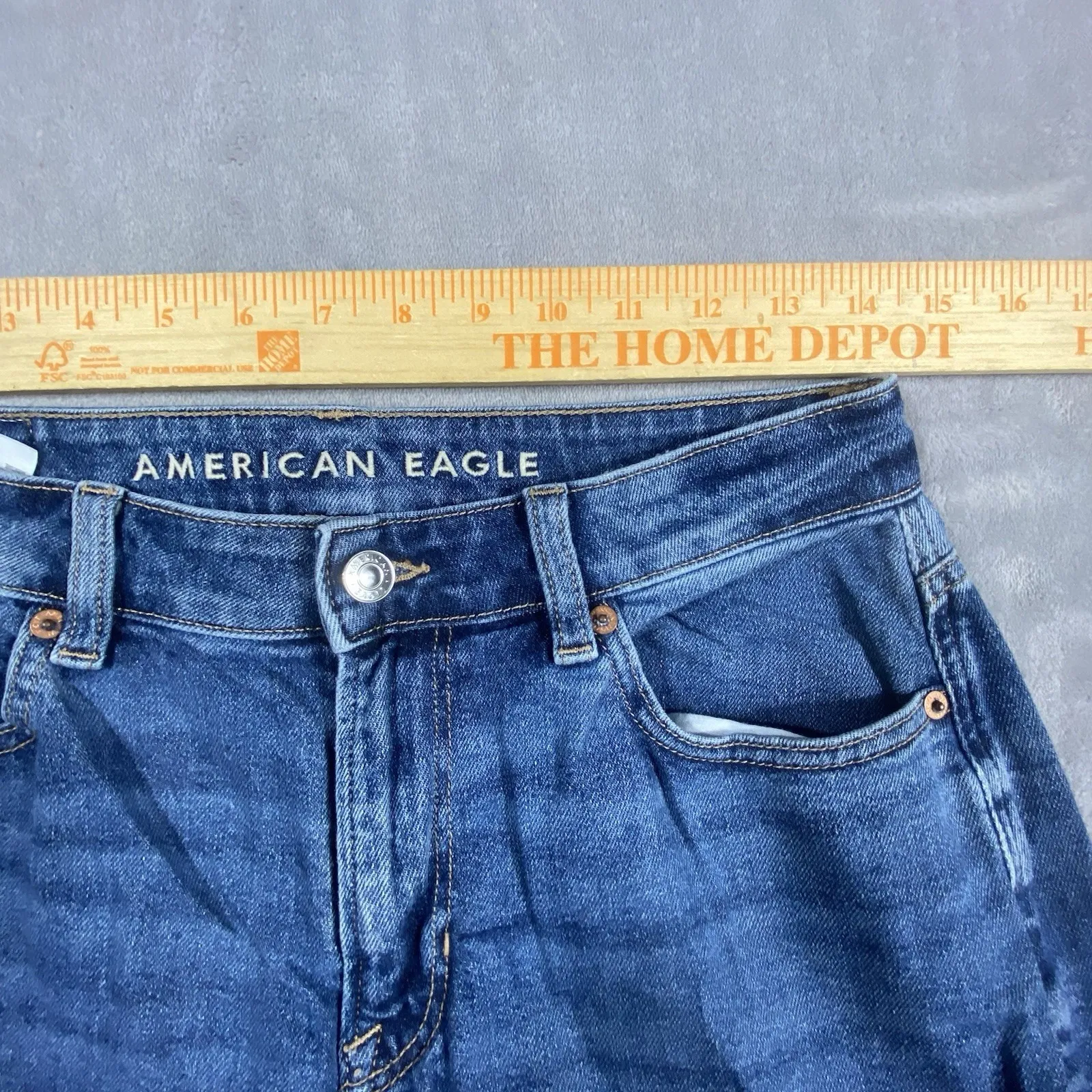 American Eagle Mom Jean‎ 4 Stretch Crop Ankle Denim Mid Rise Trendy Y2K Summer - Image 6