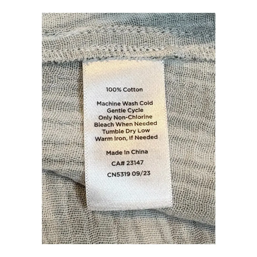 Haven Well Within Organic Cotton Gauze Caftan Striped Dress Oversized Size XS‎ Green - Image 10