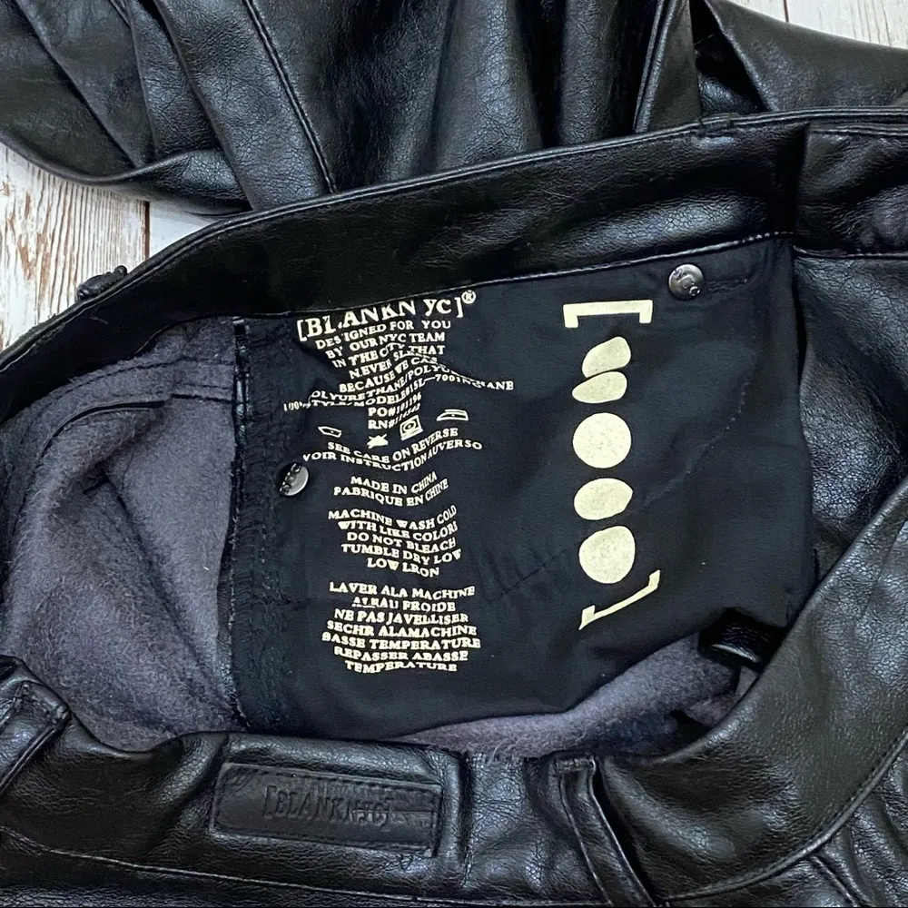 BLANC NYC Skinny Classique Black Faux Leather Jean - Image 14