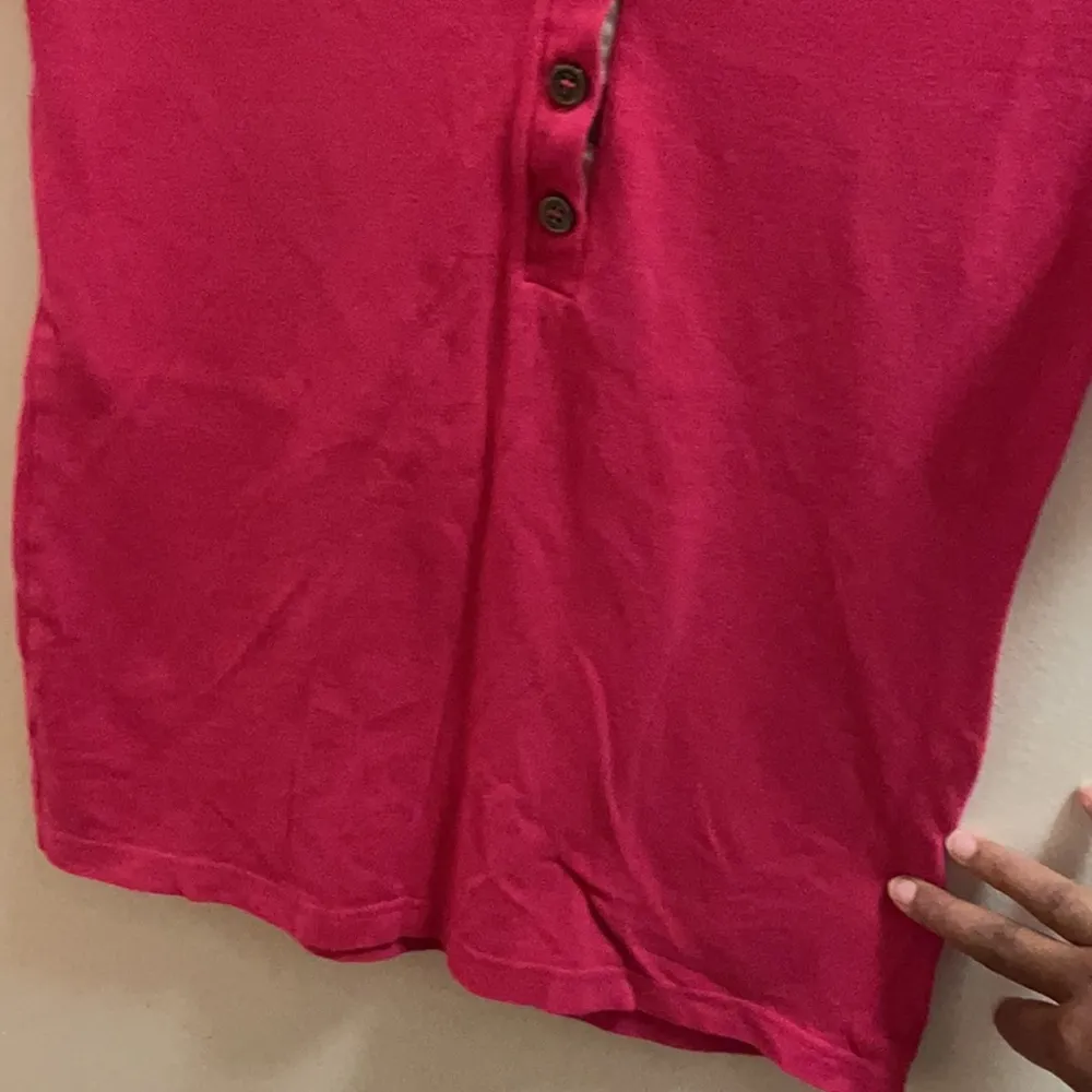 Burberry Brit Hot Pink Pique Polo Shirt Metal Plaque Logo - Image 7