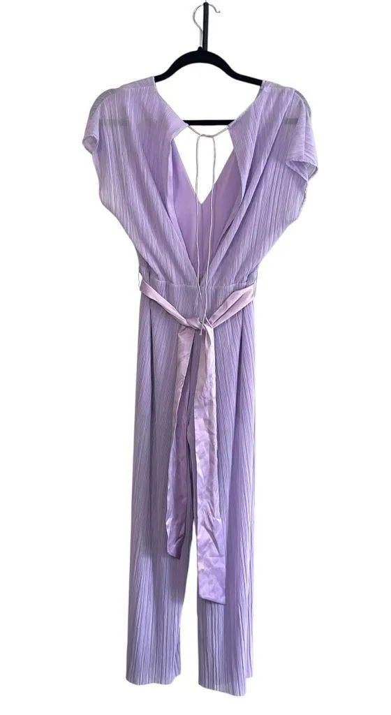 Alice + Olivia Mitsue Plissé Pleated Wide-Leg Cropped Belted Jumpsuit Size 2 - Image 10