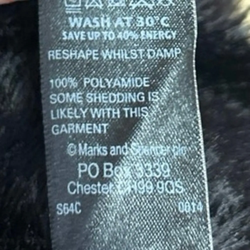 Mark & Spencer Black Fleece Faux Fur Button Down Cardigan Sweater Top Size M/L Size M - Image 6