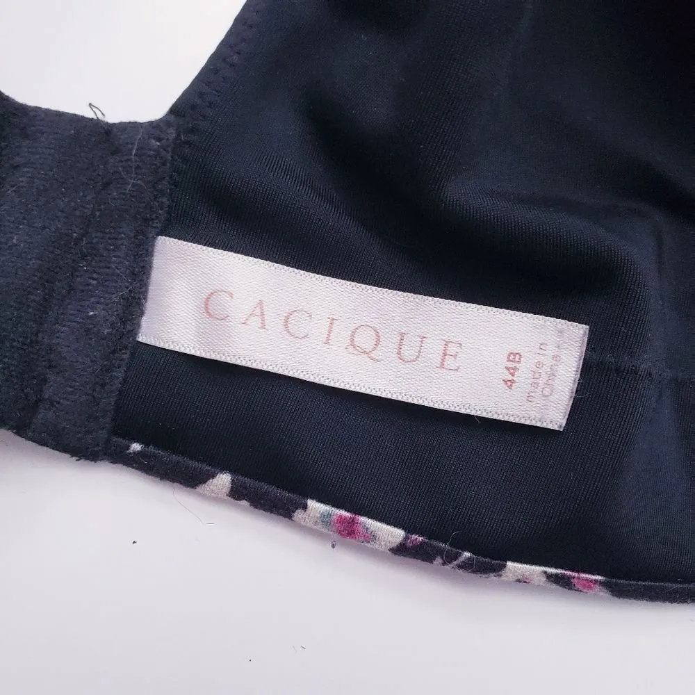 Cacique Black and Pink Underwire Bra with Adjustable Straps and Seamless Design - Image 6