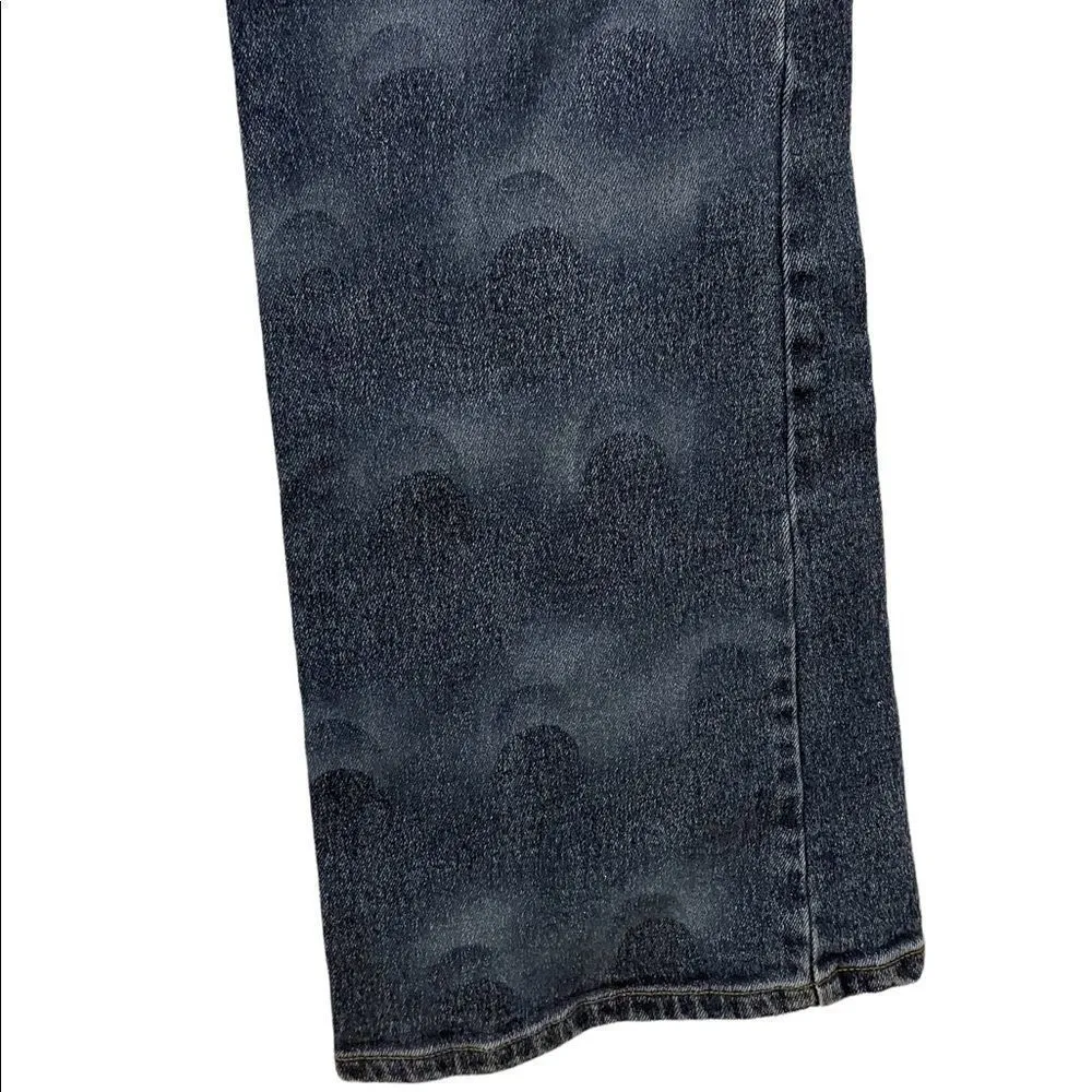 Zana Di Y2K Medium Wash Faded Sparkly Flare Mid Rose Denim Blue Jeans - Image 6