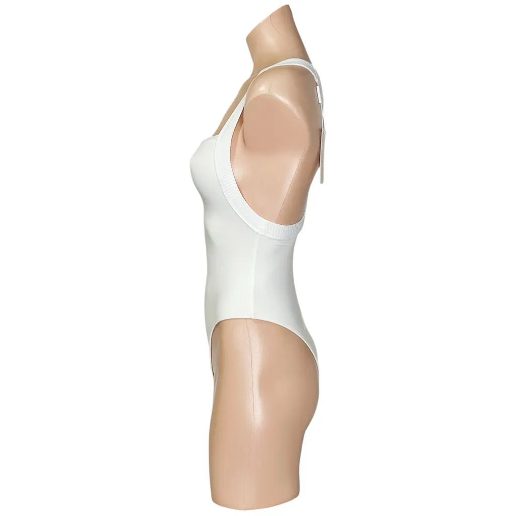FRANKIES BIKINIS Charlotte One Piece Swim, White, XS - Image 9