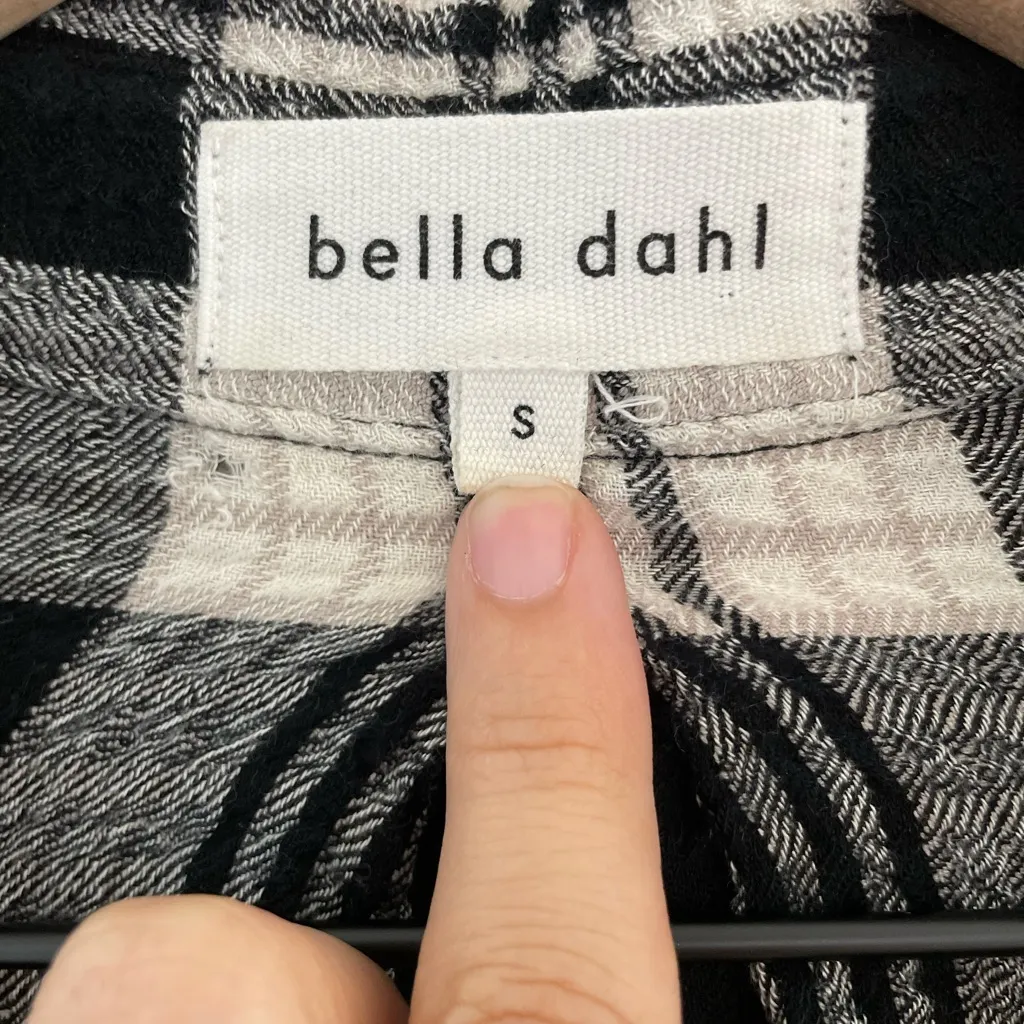 BELLA DAHL Plaid Button-Down Double Pocket Front Button Top Cotton Gauze Size S - Image 7