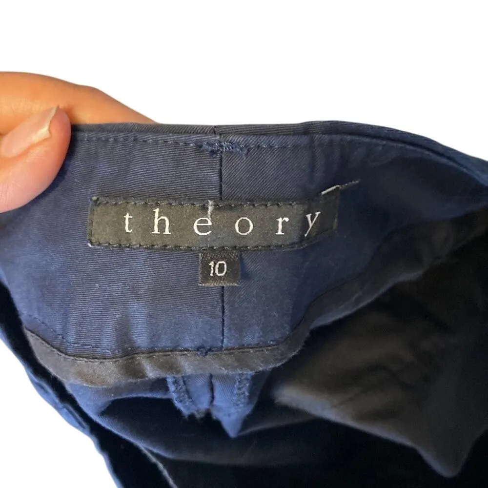 Theory dark blue Chino shorts preppy casual vacation summer minimalist size 10 - Image 7