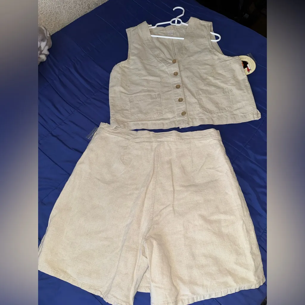 Cherokee Beige Women's Shorts and Top Set - Image 2
