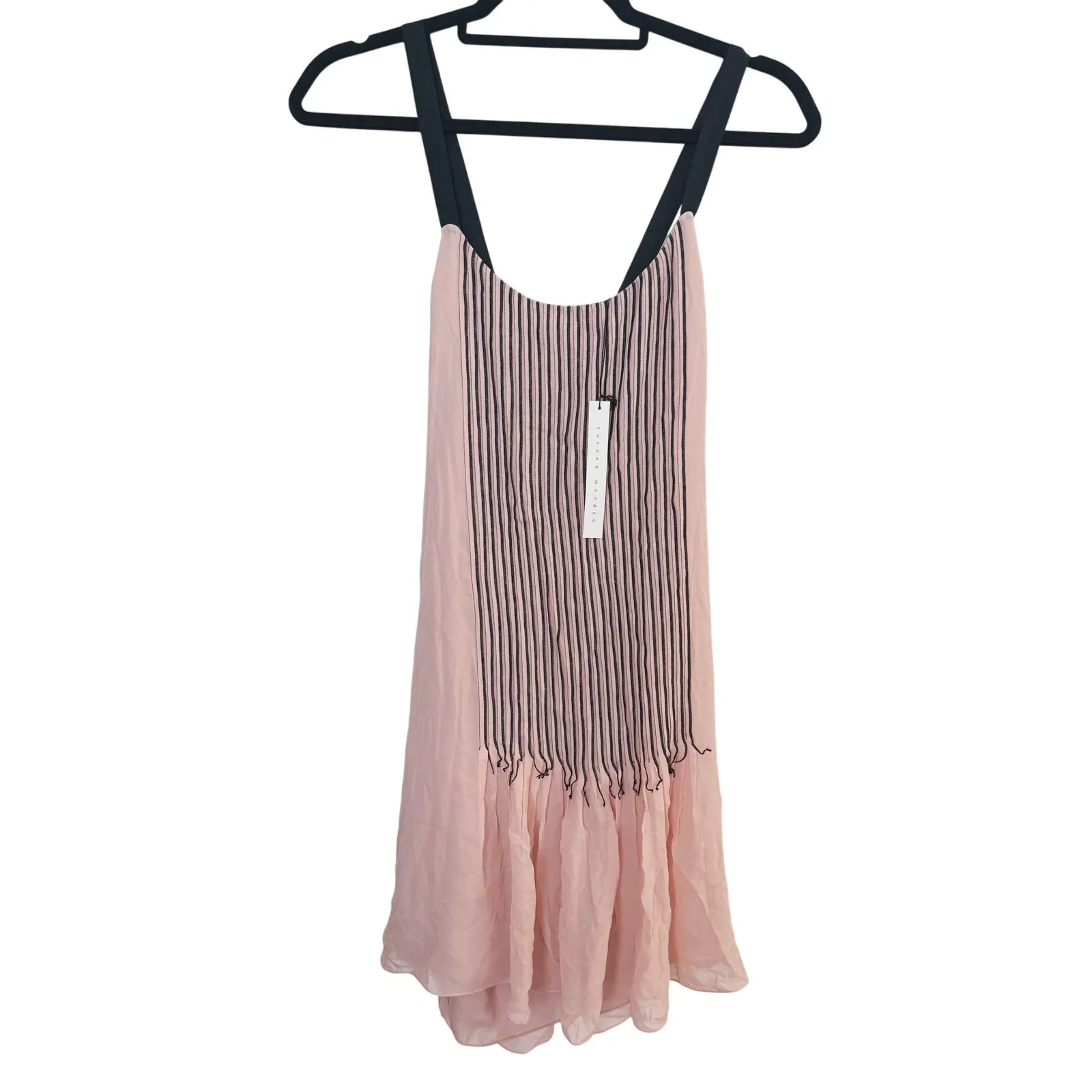NWT Susana Monaco Romantic Fairy Sleeveless Fringe Dress 4 Pink Boho Whimsical - Image 2