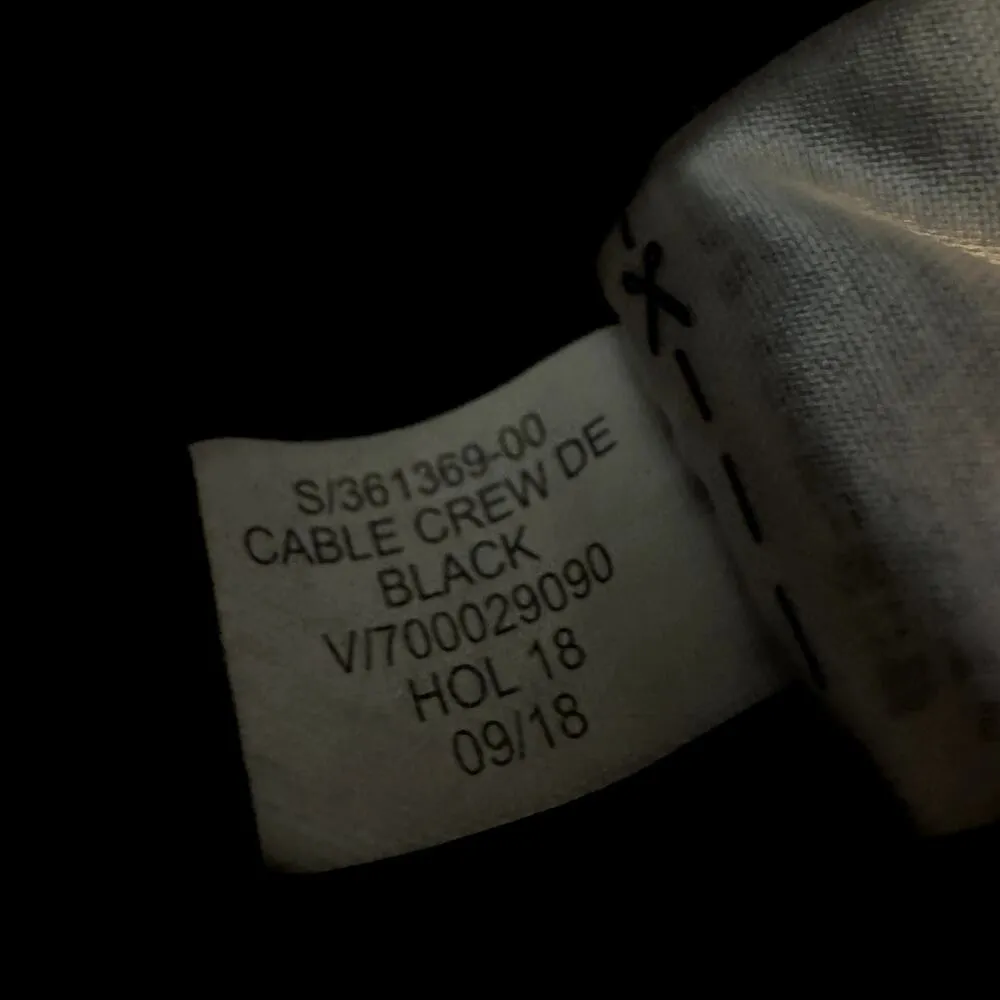 Banana Republic Cotton Cable Knit Sweater Crewneck Button Detail Black Small - Image 5