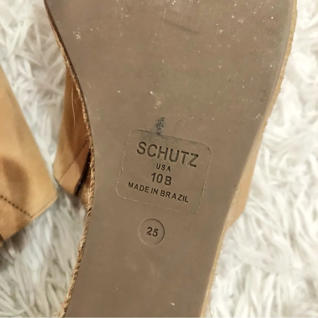 Schutz  Thalia Espadrille Platform Wedge Slides Tan‎ 10B - Image 8