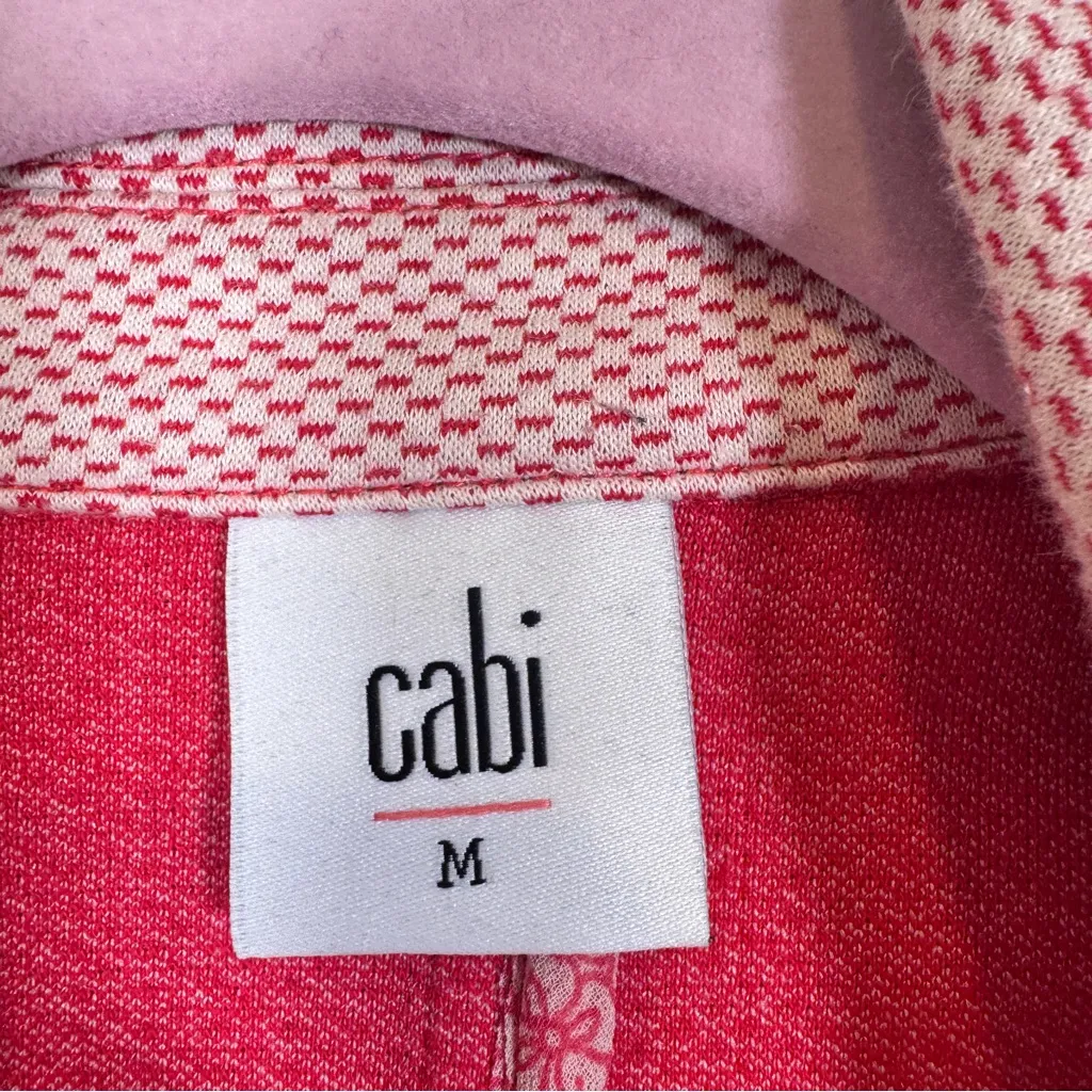 Cabi Red Cropped Blazer Jacket Womens M Holiday Business Casual Metal Buttons - Image 3