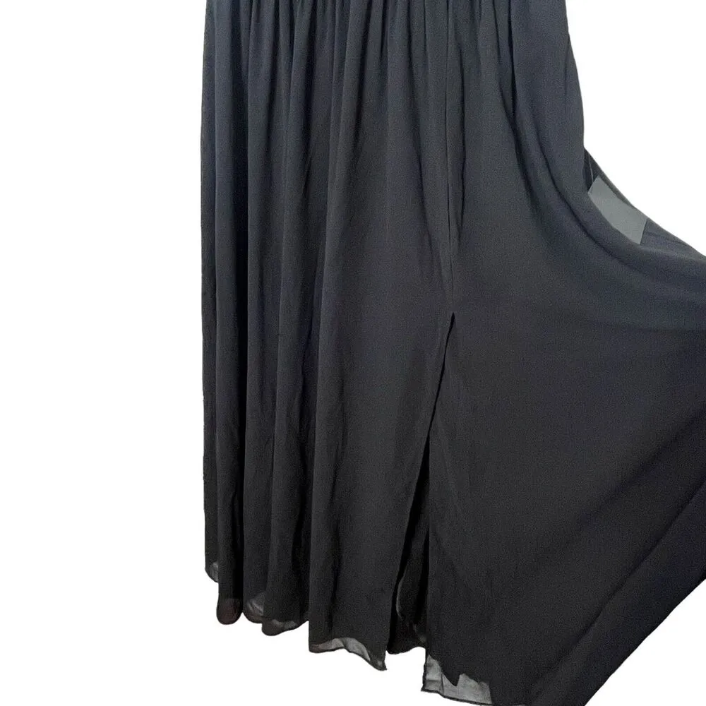 Lulu’s Thoughts of Hue Black Surplice Maxi Dress V Neck Womens Plus Size 1X New - Image 4