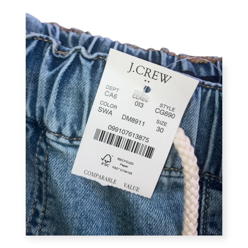 J. Crew Womens Blue Denim Drawstring Shorts - Image 7