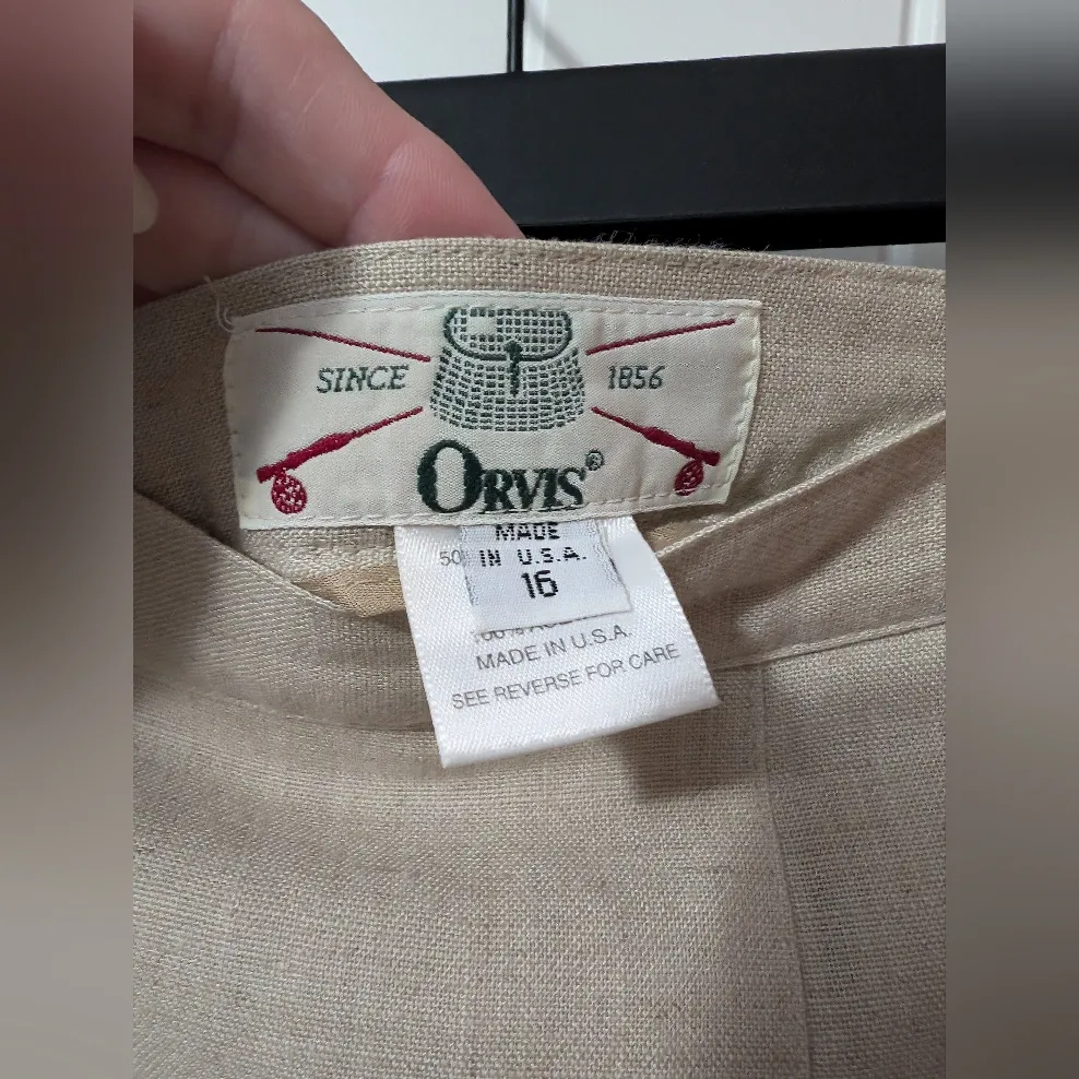 Vintage Orvis Linen Blend Skirt Midi/Maxi W16 Beige - Image 3