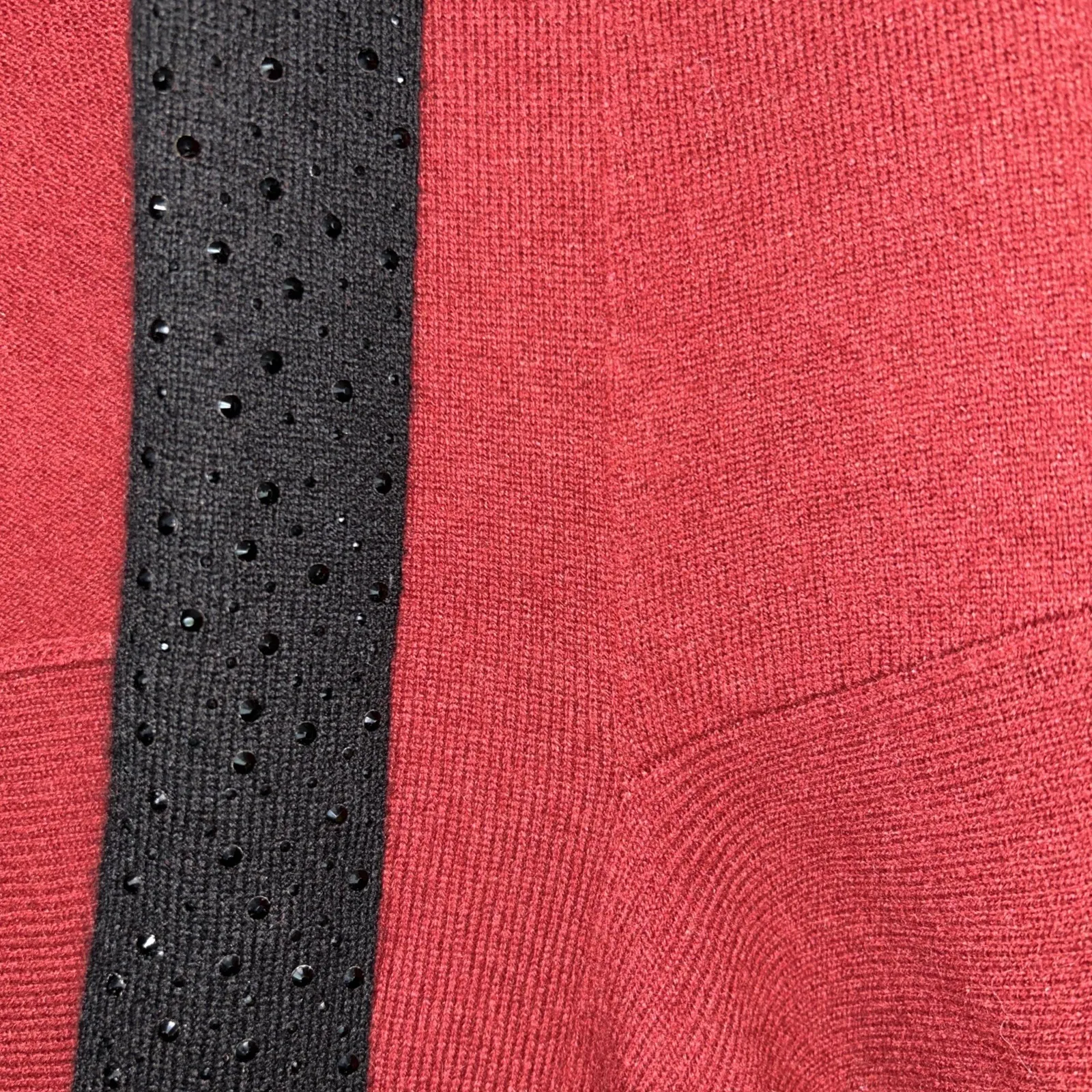 Black Label Chicos 100% Cashmere Drape Cardigan‎ With Rhinestones XS - Image 4