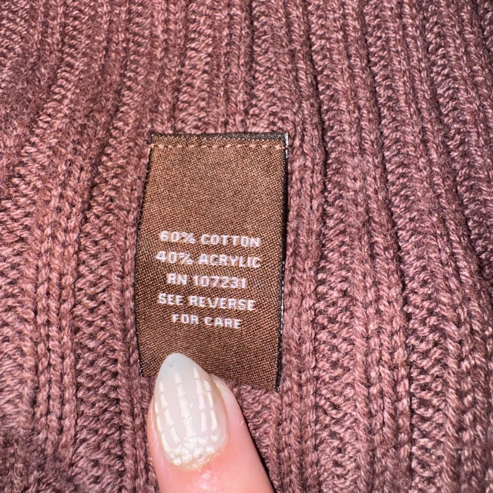 Adrienne Vittadini Women Brown Ribbed Asymmetrical Button Knit Cardigan Size XL‎ - Image 9