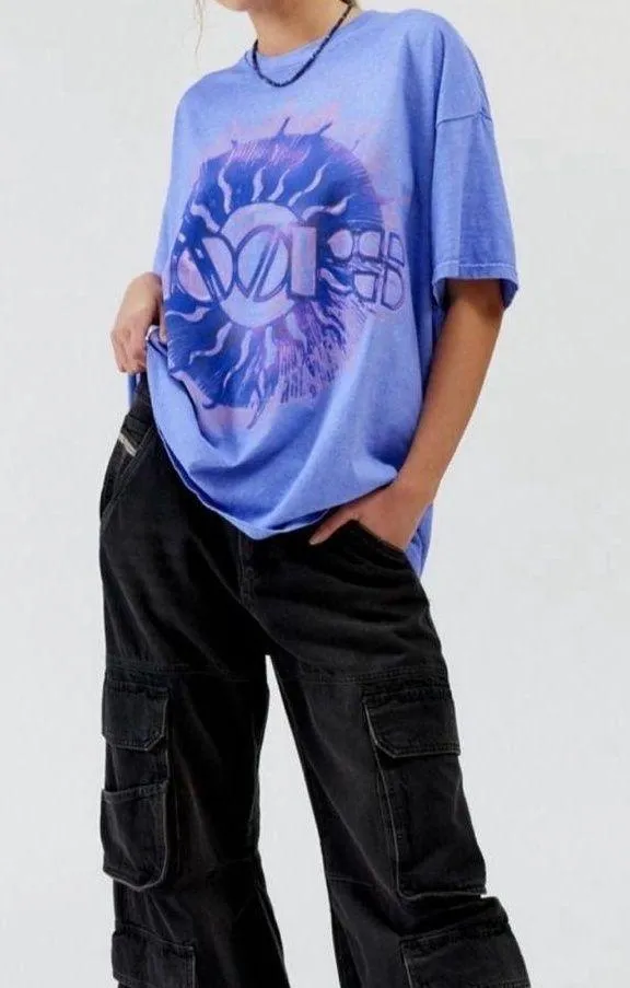 Urban Outfitters-The Doors Sun Tour Purple Baggy T-Shirt! - Image 3