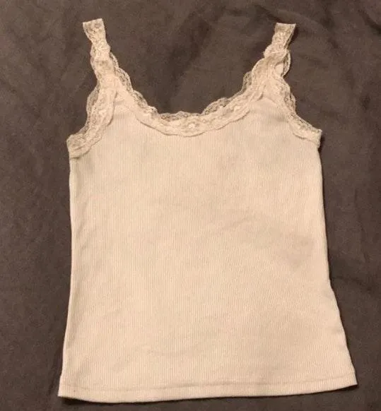 White Lace Crop Top - Image 2