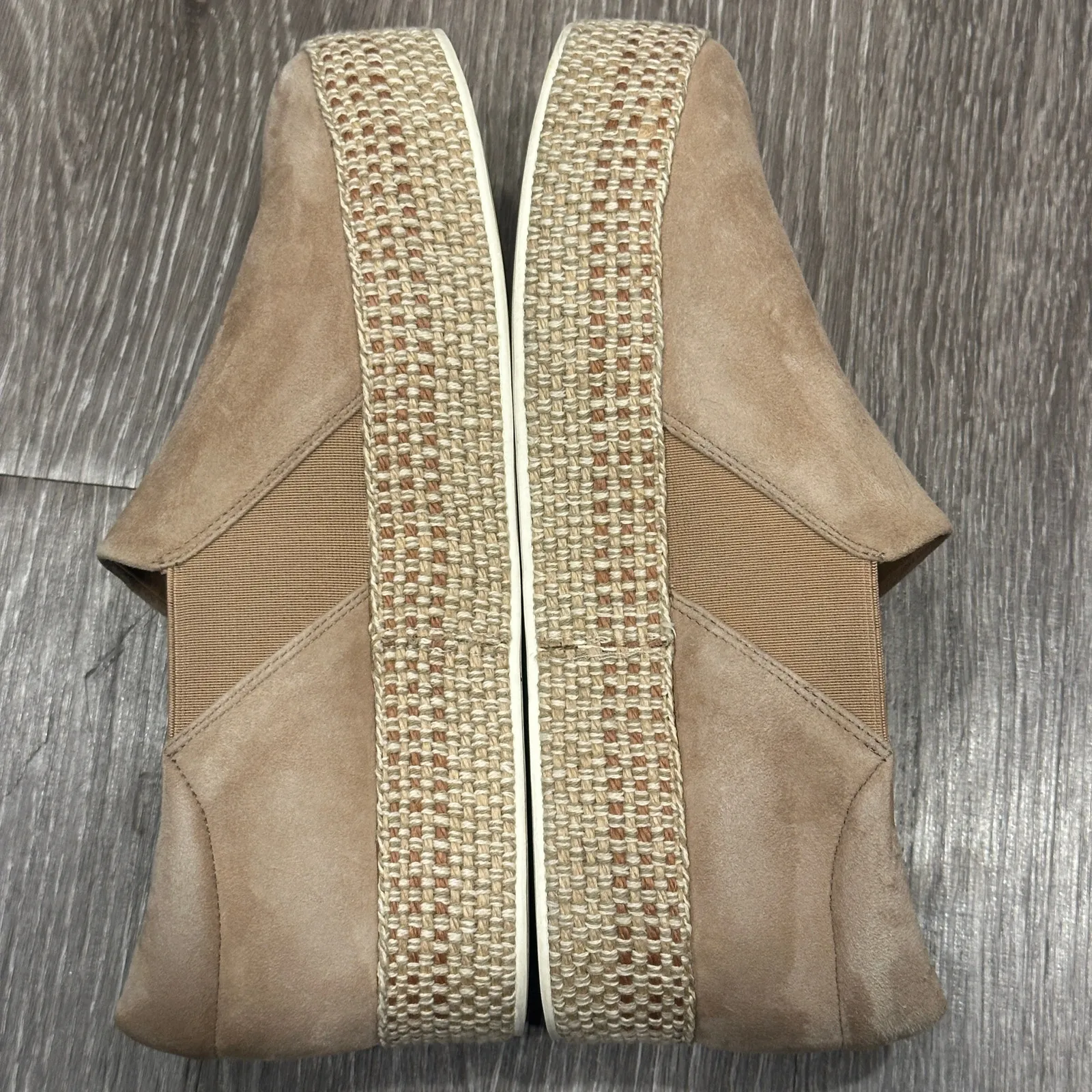 Vince Tan Wilden Suede Espadrille Platform Slip-On Shoes Size 7.5 Luxury Comfort - Image 6