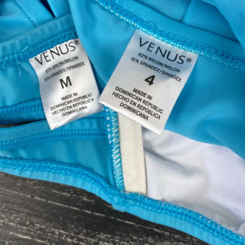 Venus Blue Strappy 2 Piece Bikini Swim Bathing Suit Set M/4 - Image 4