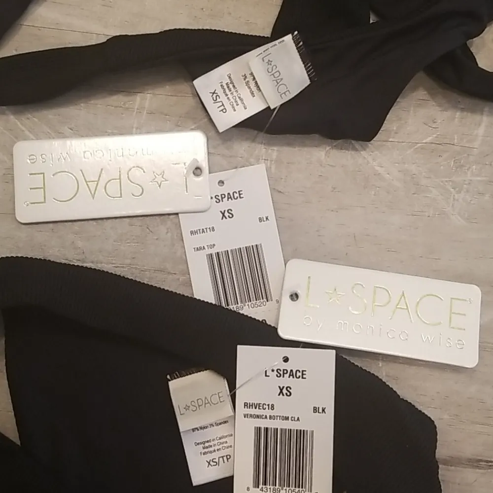 💕L*SPACE💕 Ribbed Bikini Tara Top + Veronica  Bottoms Black XS NWT - Image 17