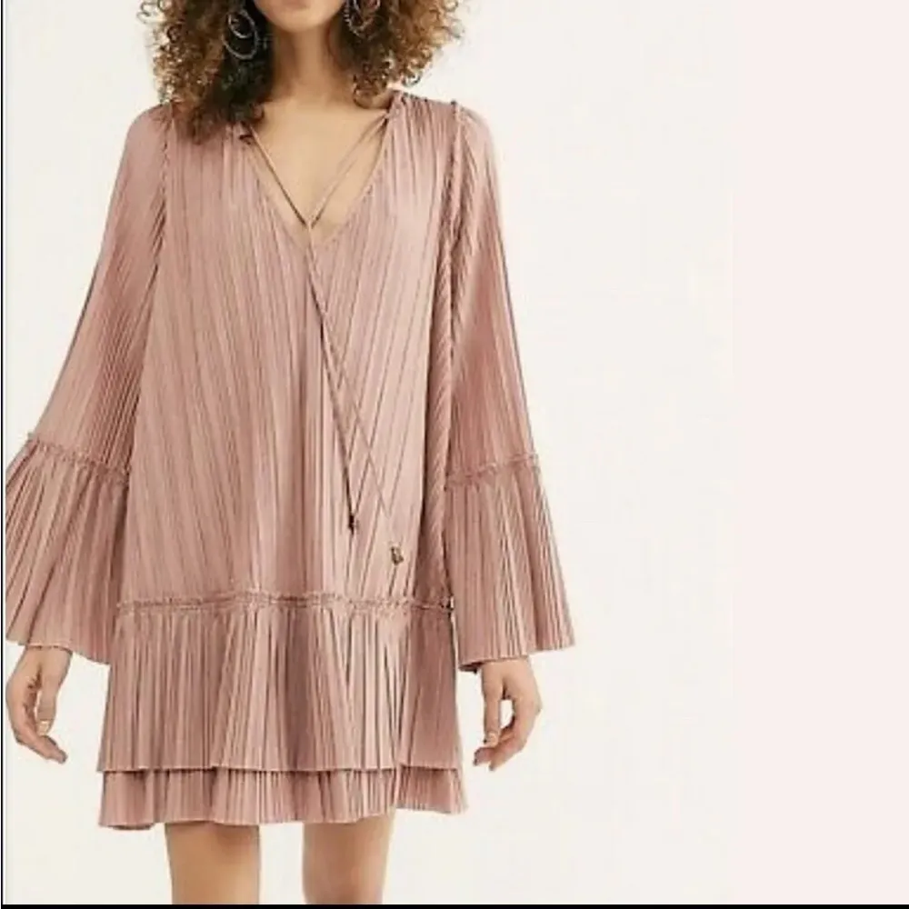 Free People Can’t Help It Clay Pink Mini Dress Medium - Image 2