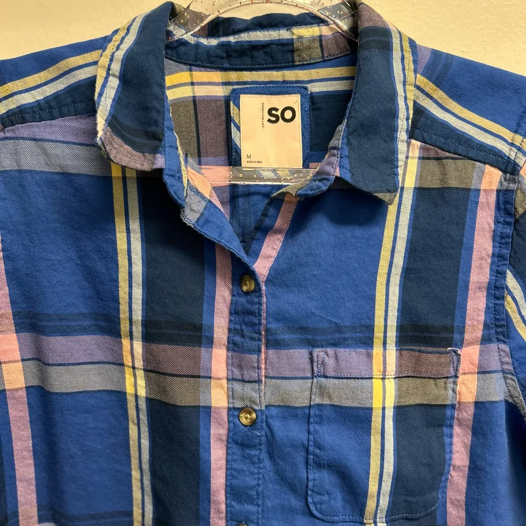 SO  Multicolor Plaid Casual Shirt - Image 2