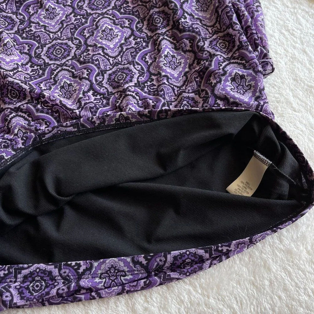 Dana Buchman Printed Tunic Top Womens S Purple Cowl Neck Blouse Boho Chic Office - Image 10