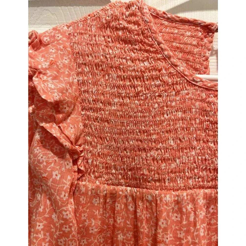 Billabong X Wrangler Top Women's Pink Long Sleeve Peasant Sleeve Size‎ Large - Image 2