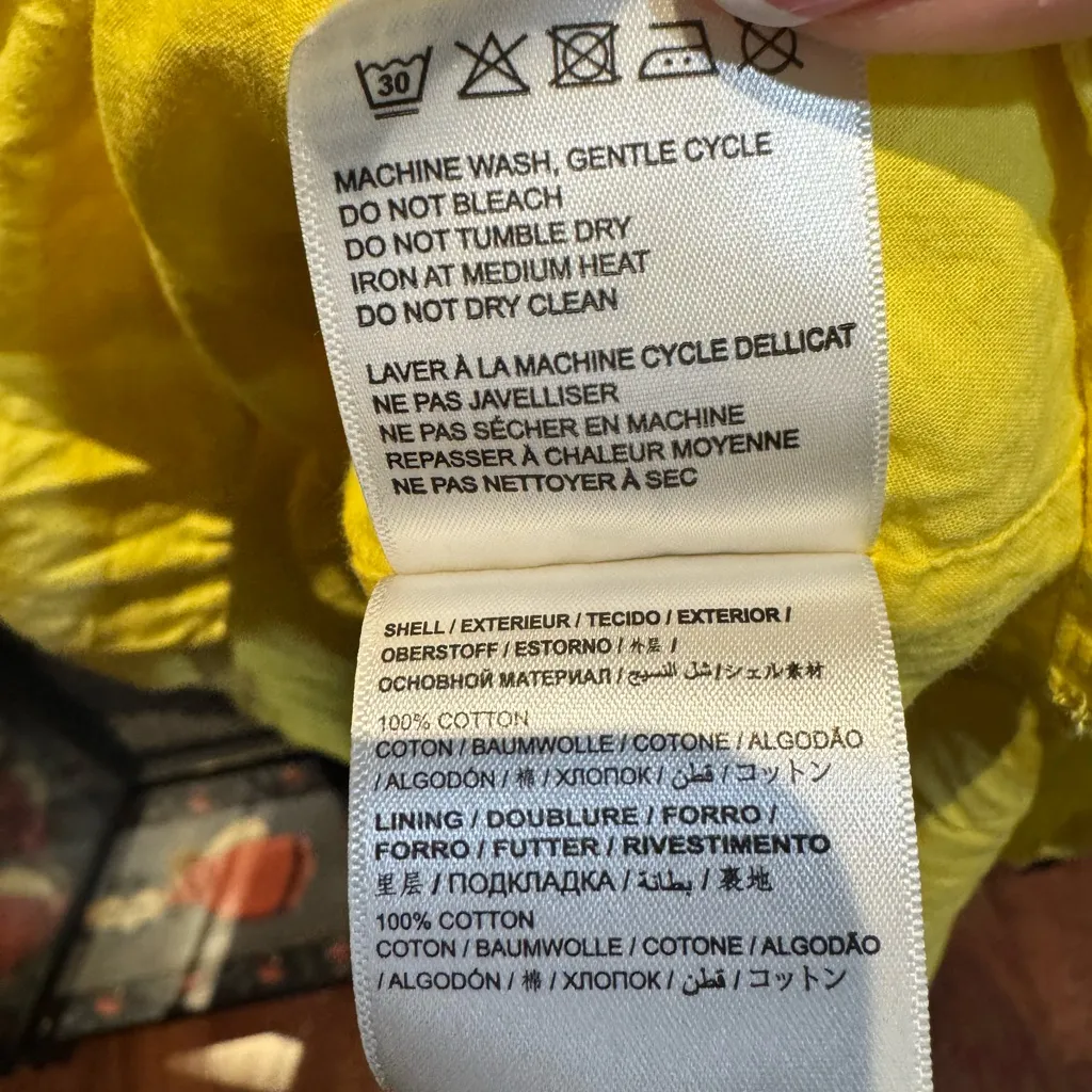 FARM X ANTHROPOLOGIE yellow RUFFLE MIDI DRESS Size Small - Image 8