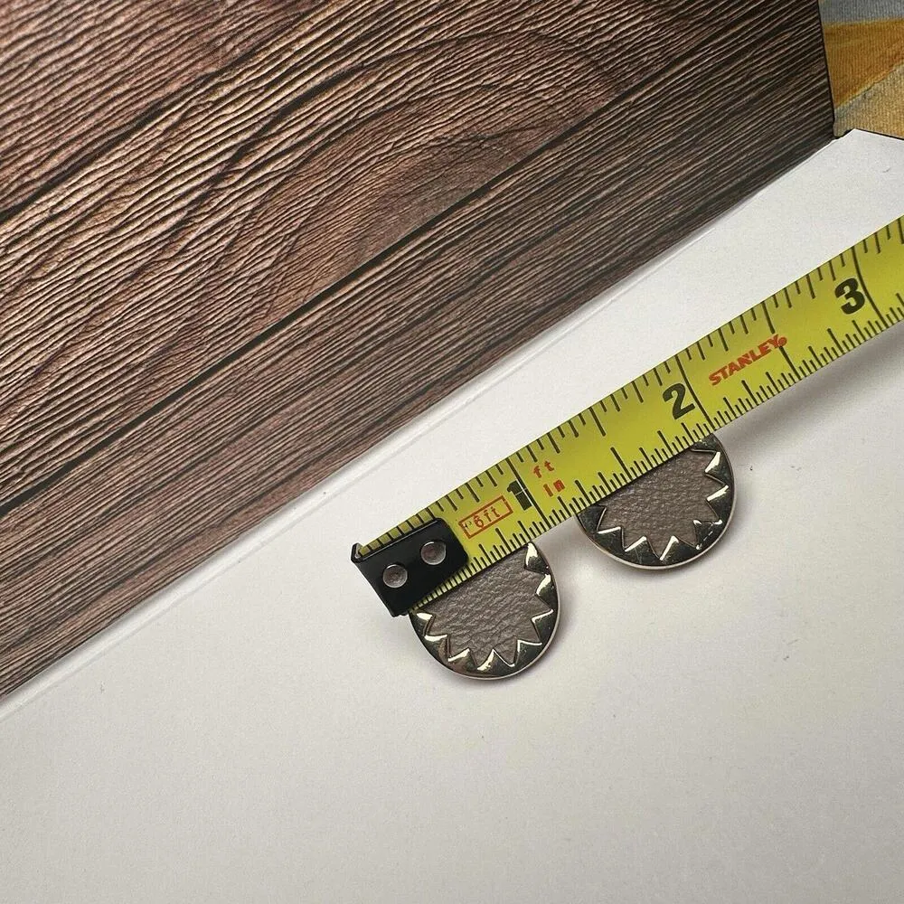 House Of Harlow Sunburst Gold Tone Large Round Button Stud Pierced Earrings - Image 2