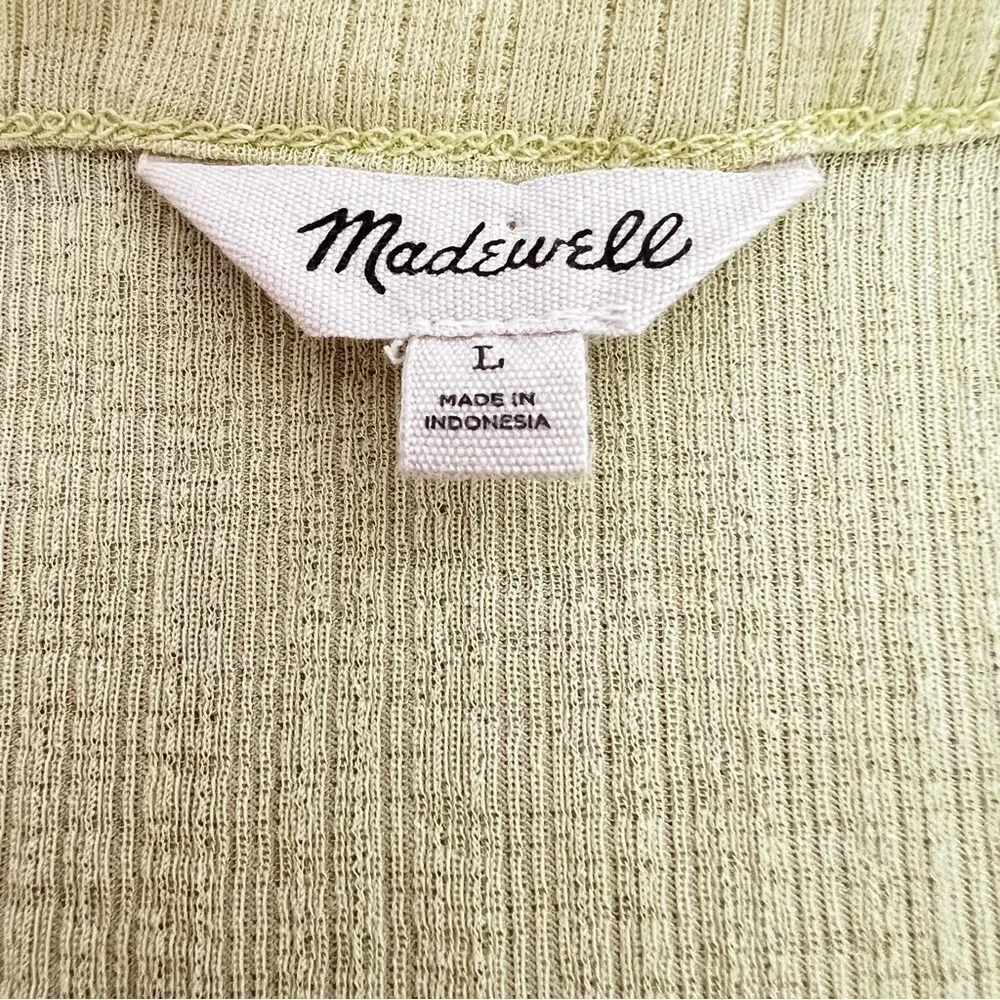 Madewell Sheer Summer Baby Tee Key Lime Green Short Sleeve Tee Size L - Image 9
