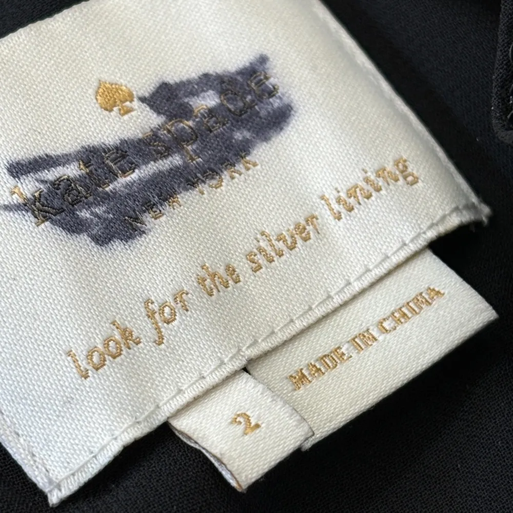 Kate Spade sequin dress black plunging neckline size 2 - Image 8