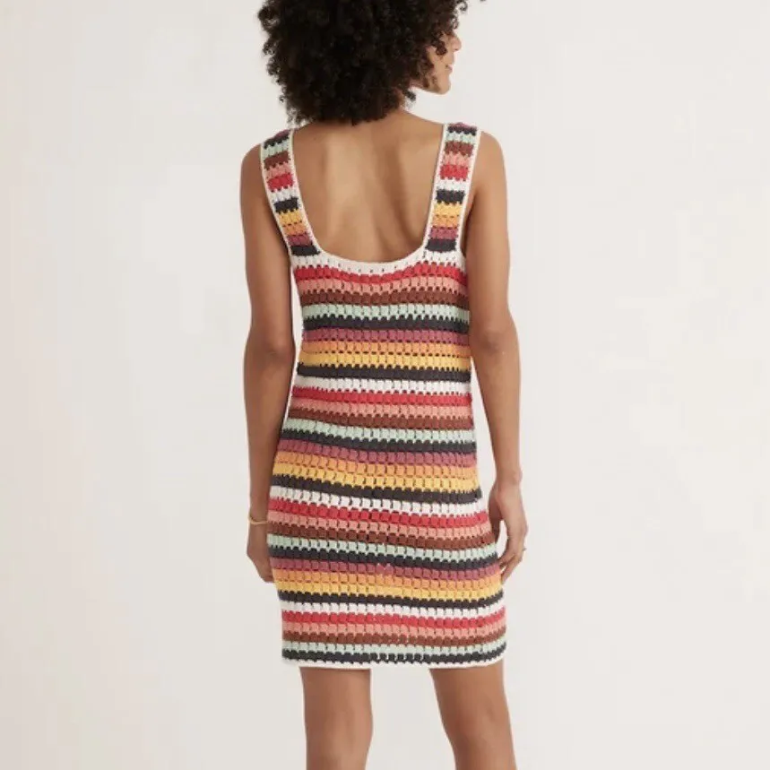 NWOT Marine Layer Women’s Fiona Crochet Stripe Dress Multicolor Size M - Image 3