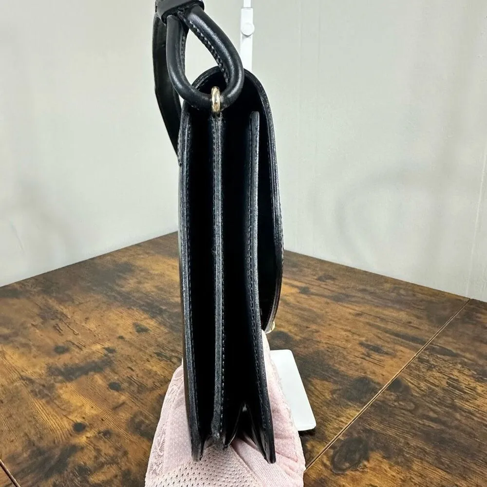 Dior Vintage Trotter Logo Leather Shoulder Bag Black - Image 5