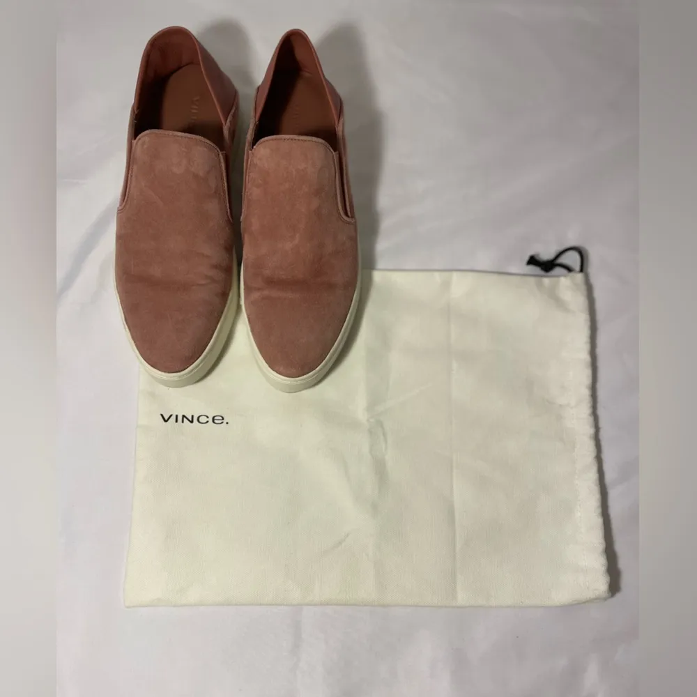 Vince Garvey Suede Slip-On Sneakers, Size US 6, Antique Rose, Suede/Leather, EUC - Image 4