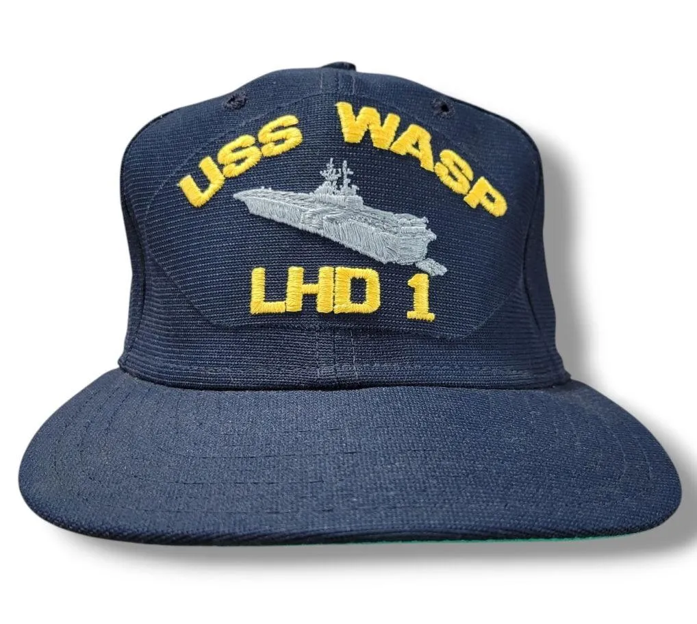 Vintage New Era Hat OSFM Vintage USS Wasp LHD1 Hat US Navy Vessel Embroidery Hat Vintage Hat Unisex Hat - Image 1
