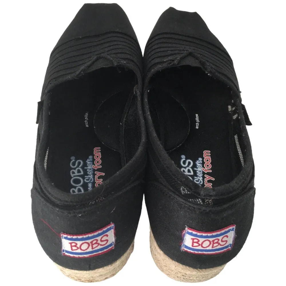 Skechers Bobs Espadrille Highlights 2.0 Homestretch Slip On Womens Shoe Black 9 - Image 8