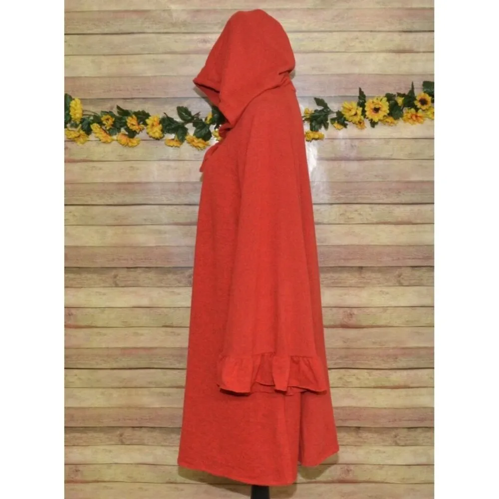 Southern Stitch Ladies Red Hooded Bell Sleeves Pullover Sweatshirt Dress Size XL - Image 7