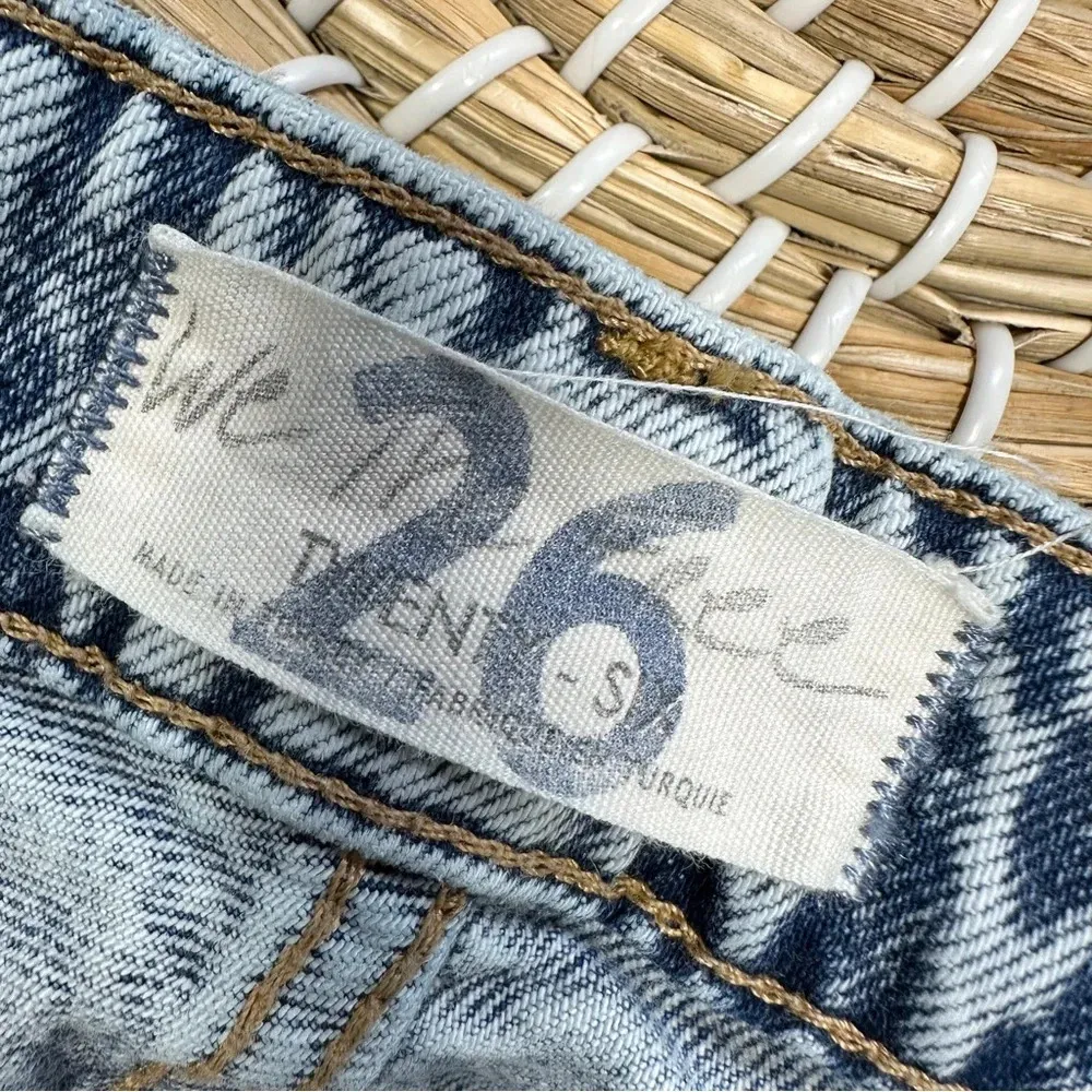 We The Free My Own Lane Distressed High Rise Acid Wash Jeans Straight Leg 26 - Image 11