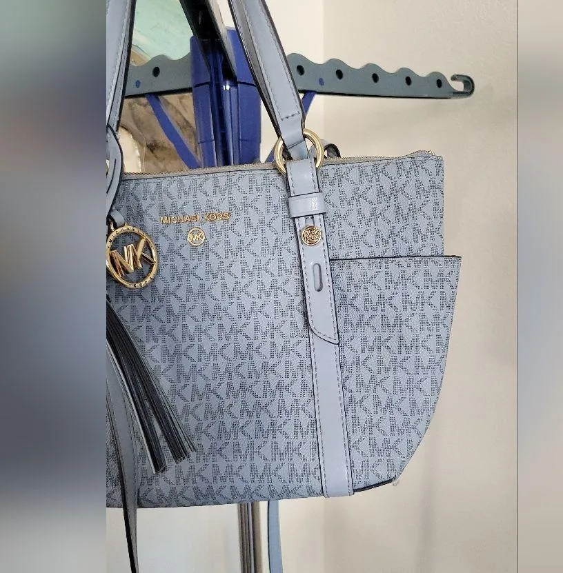 Michael Kors Women's Sullivan Small Top-Zip Tote Bag - Pale Blue - Image 3