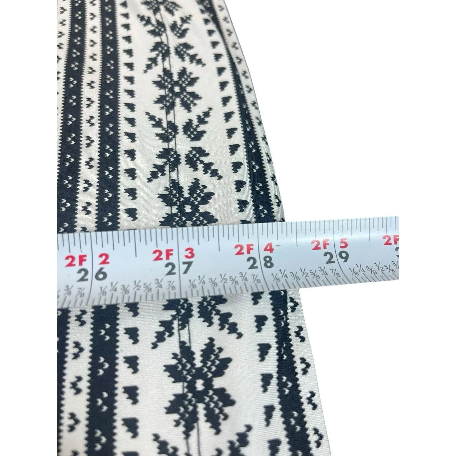 Lands’ End 3X 24W-26W Black White Fair Isle Print Long Sleeve Knit Top V-neck - Image 8