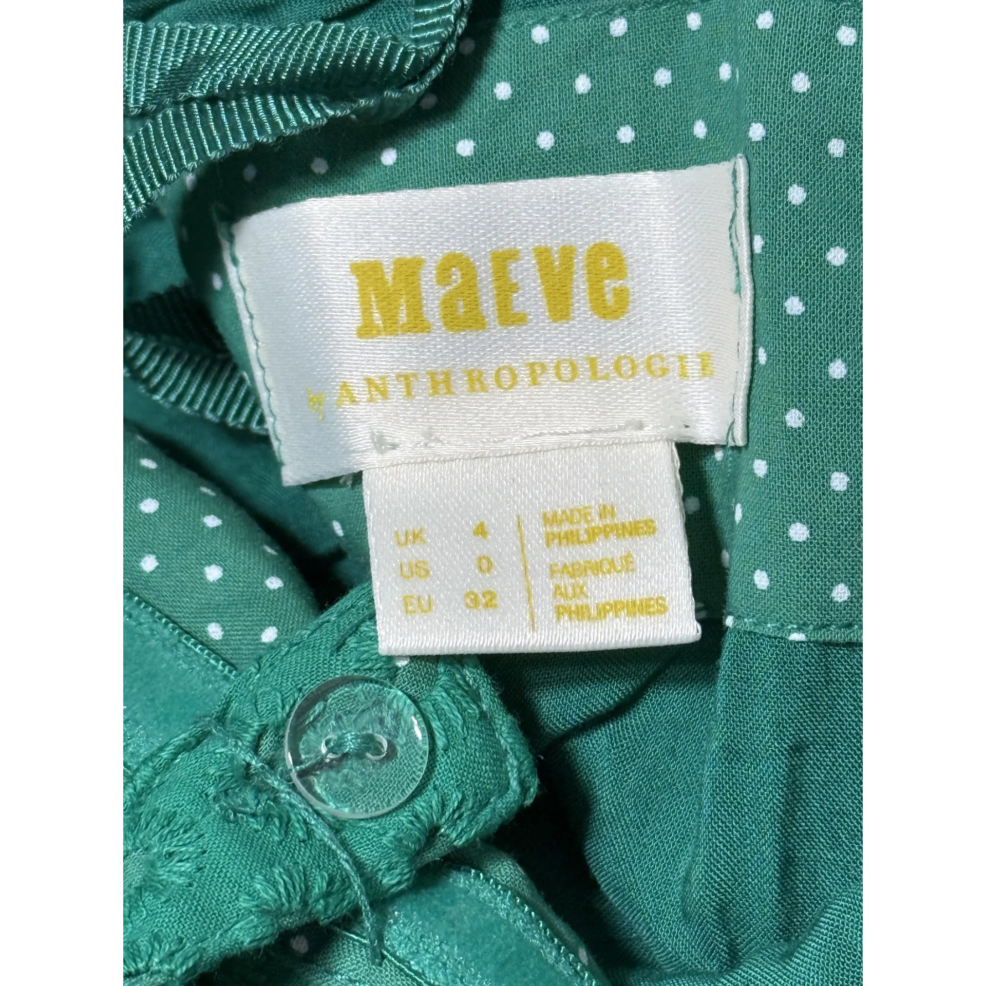 NWT Anthropology Maeve Green Cotton Ruffle Long Sleeveless Maxi Dress Size 0 - Image 7